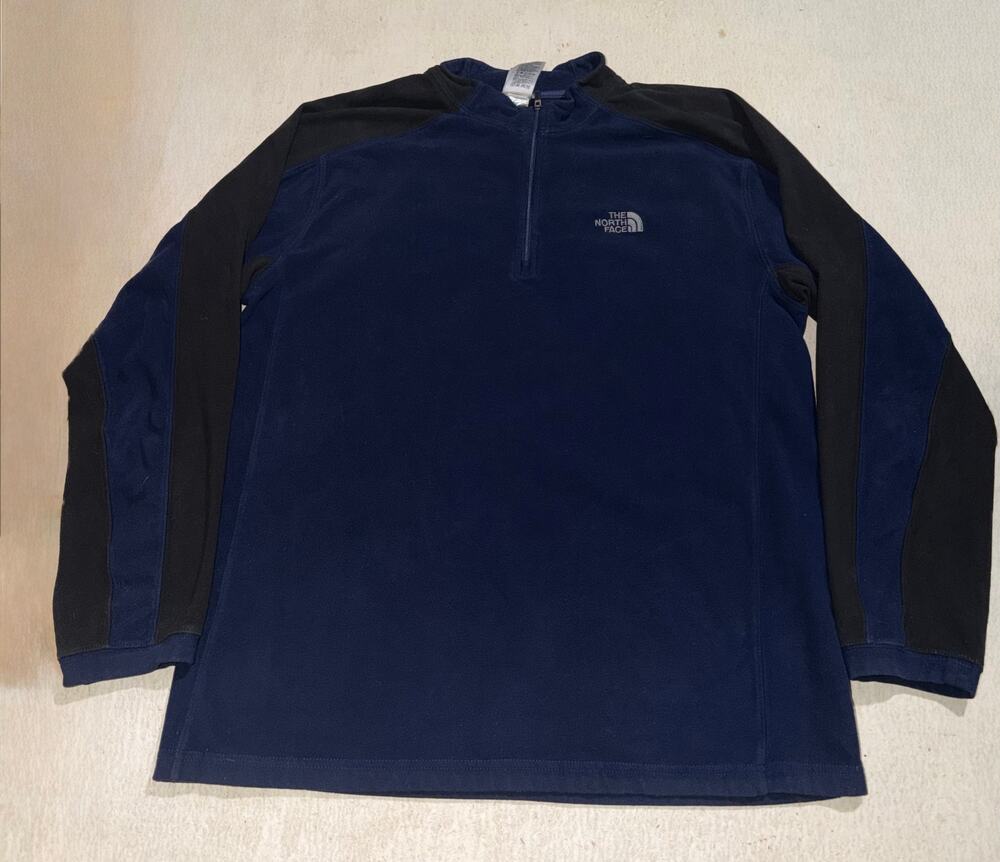 The north face men’s blue & black fleece pullover